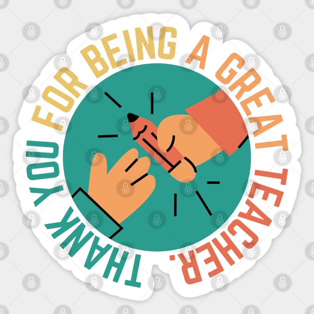 Thank You For Being A Great Teacher Sticker by CityNoir